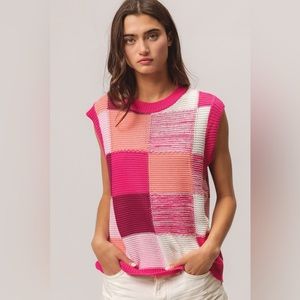 BiBi Color Block Round Neck Sweater Vest